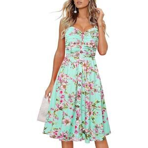 Sundress with pink cherry blossom floral coquette, feminine, cottagecore, fairy